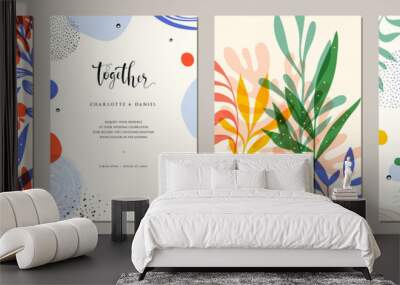 Set of abstract creative universal artistic templates. Good for poster, card, invitation, flyer, cover, banner, placard, brochure and other graphic design. Wall mural